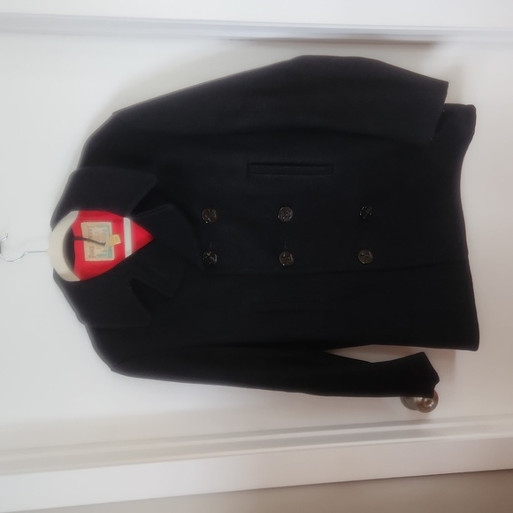 RARE FIND VINTAGE50s PINE CREST DOUBLE BREASTED WOOL NAVY COAT